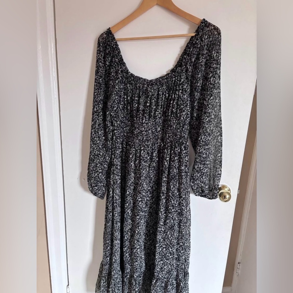 Flowy and Floral Midi Dress